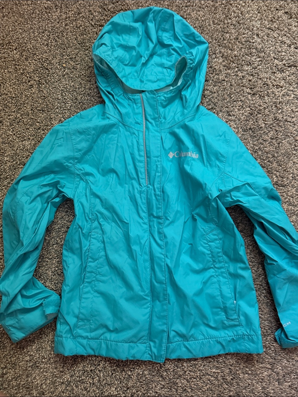 Columbia Kids Teal Hooded Windbreaker Jacket